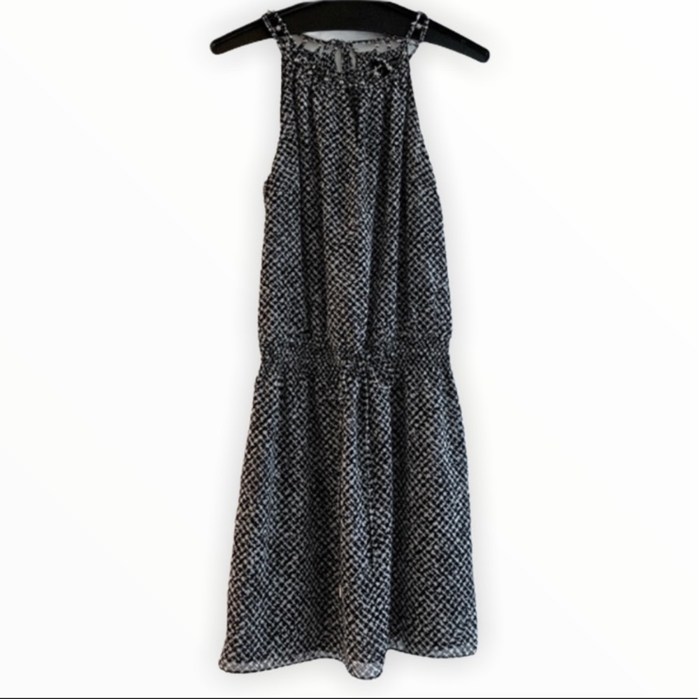 White House Black Market Black White Halter Dress